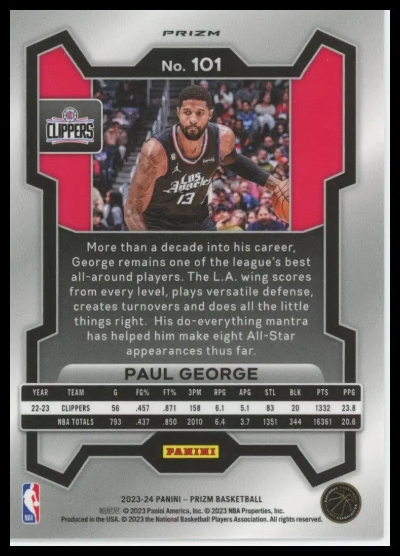 2023-24 Panini Prizm - Paul George #101 Silver Prizm