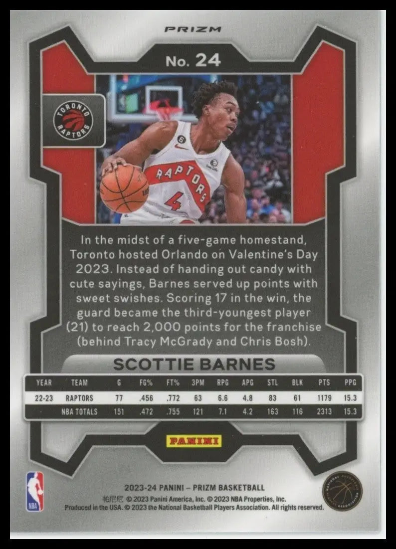 2023-24 Panini Prizm - Scottie Barnes #24 Green Prizm