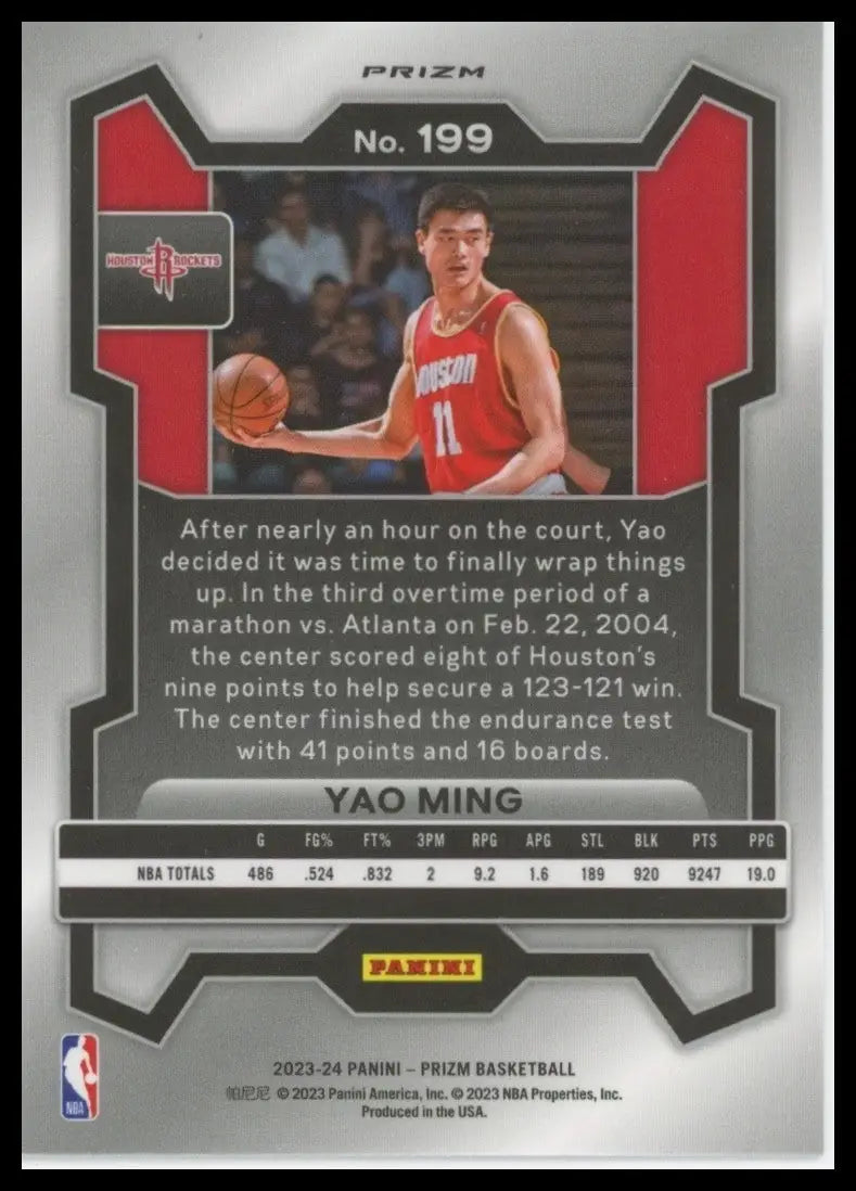 2023-24 Panini Prizm - Yao Ming #199 Silver Prizm