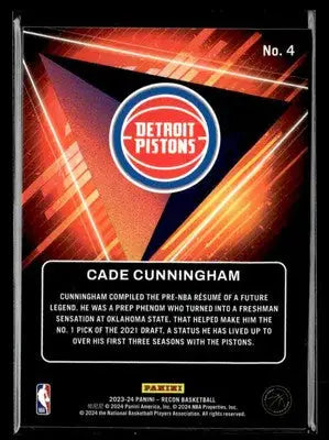 2023-24 Panini Recon #4 Cade Cunningham Future Legends - Basketball Card Single