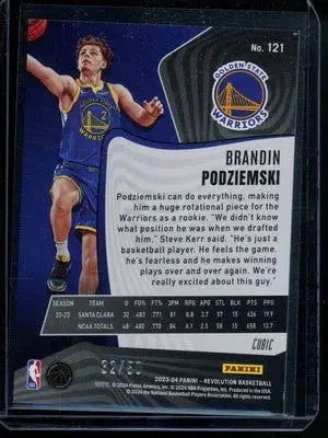 2023-24 Panini Revolution Brandin Podziemski #121 Cubic 32/50 RC Basketball - Basketball Card Single
