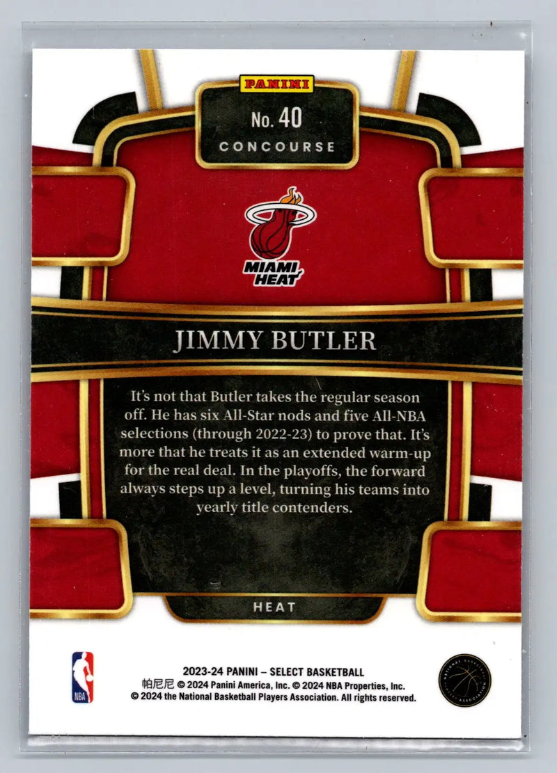 2023-24 Panini Select #40 Jimmy Butler Blue (Retail Base) Miami Heat - Basketball Card Single