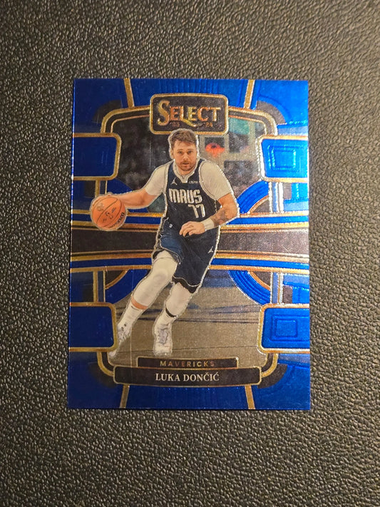 2023-24 Panini Select #51 Luka Doncic Blue Prizms - Basketball Card Single