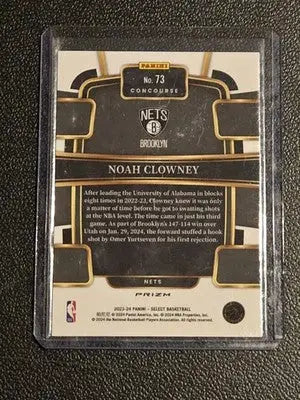 2023-24 Panini Select #73 Noah Clowney Green White Purple Prizms - Basketball Card Single