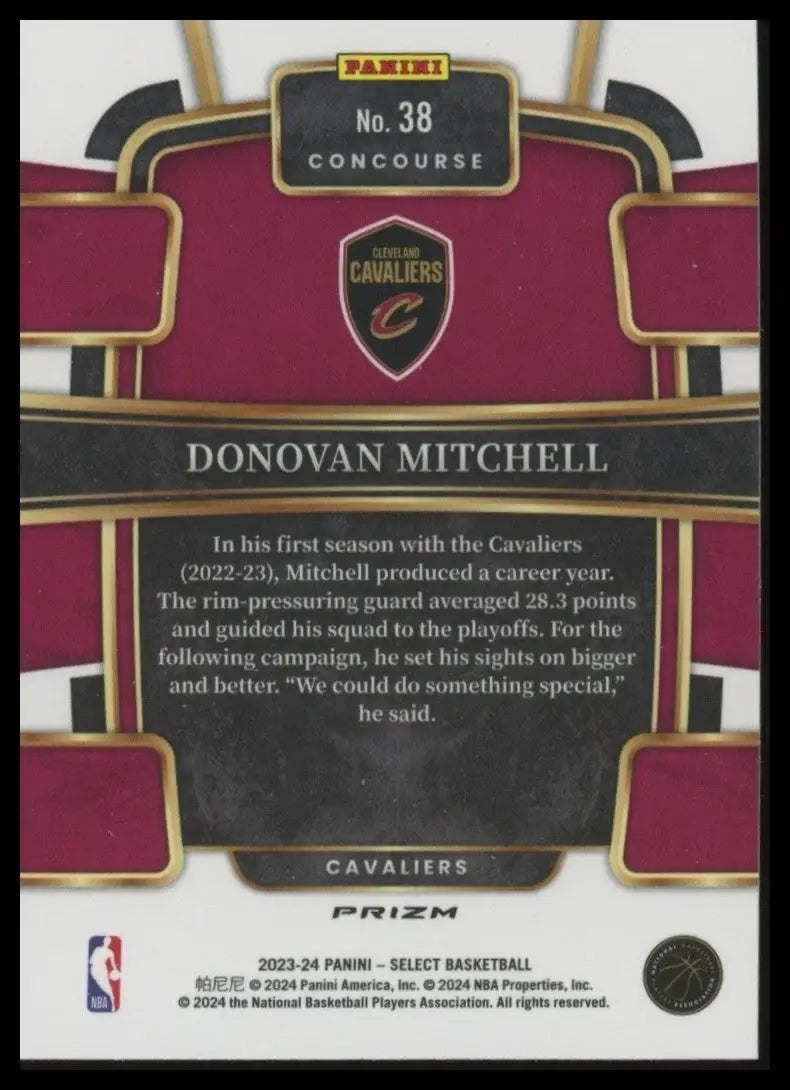 2023-24 Panini Select Blue Concourse Donovan Mitchell #38 Cleveland Cavaliers
