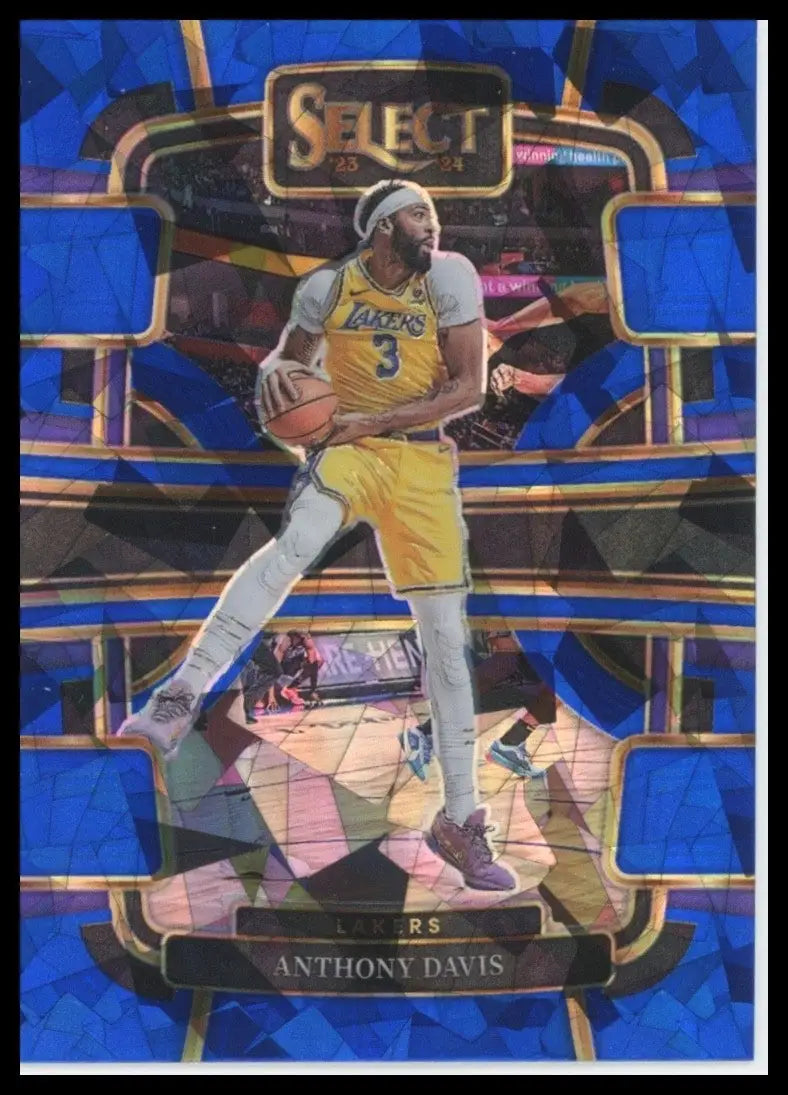 2023-24 Panini Select Blue Cracked Ice Concourse Anthony Davis #20 LA Lakers NBA - Basketball Card Single