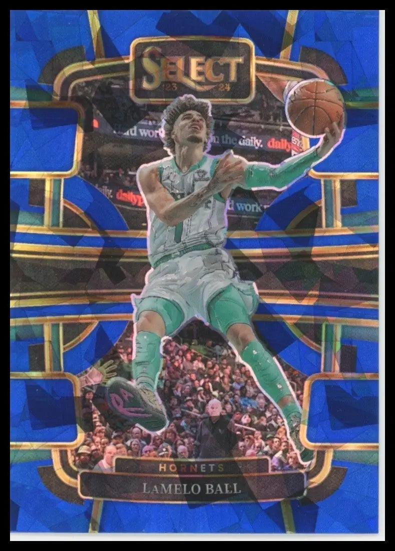 2023-24 Panini Select Blue Cracked Ice Concourse LaMelo Ball #53 Hornets Card - Basketball Card Single