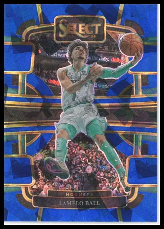 2023-24 Panini Select Blue Cracked Ice Concourse LaMelo Ball #53 Hornets Card - Basketball Card Single