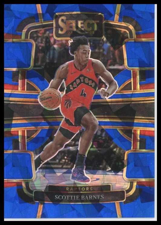 2023-24 Panini Select Blue Cracked Ice Concourse Scottie Barnes #54 Raptors Card - Basketball Card Single