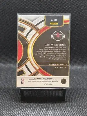 2023-24 Panini Select - Premier Level Cam Whitmore #118 Green Shock Prizm (RC) - Basketball Card Single