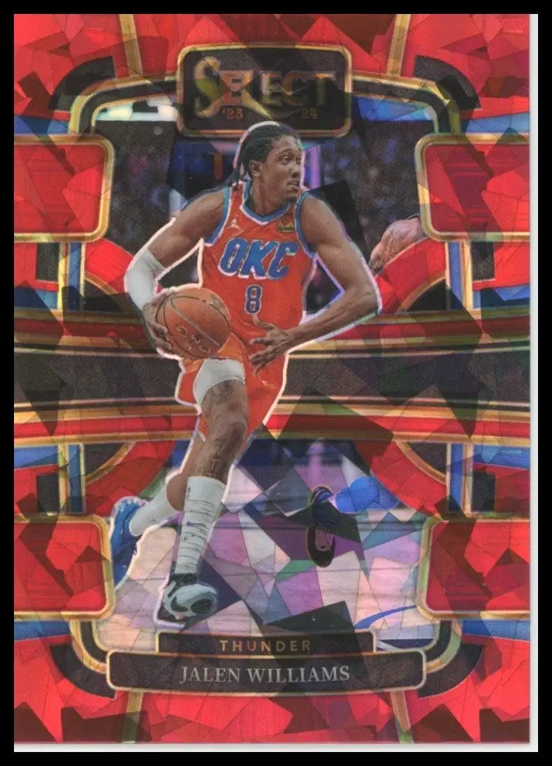 2023-24 Panini Select Red Cracked Ice Concourse Jalen Williams #9 OKC Thunder - Basketball Card Single