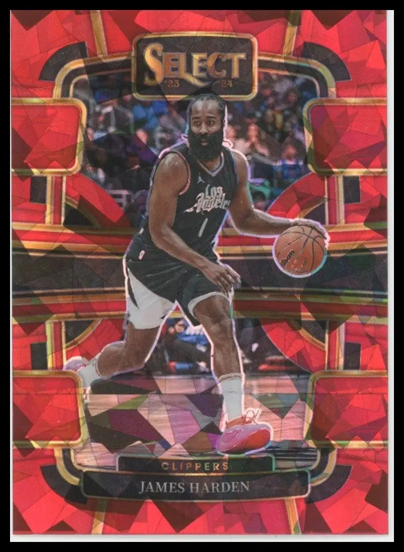 2023-24 Panini Select Red Cracked Ice Concourse James Harden #64 LA Clippers NBA - Basketball Card Single