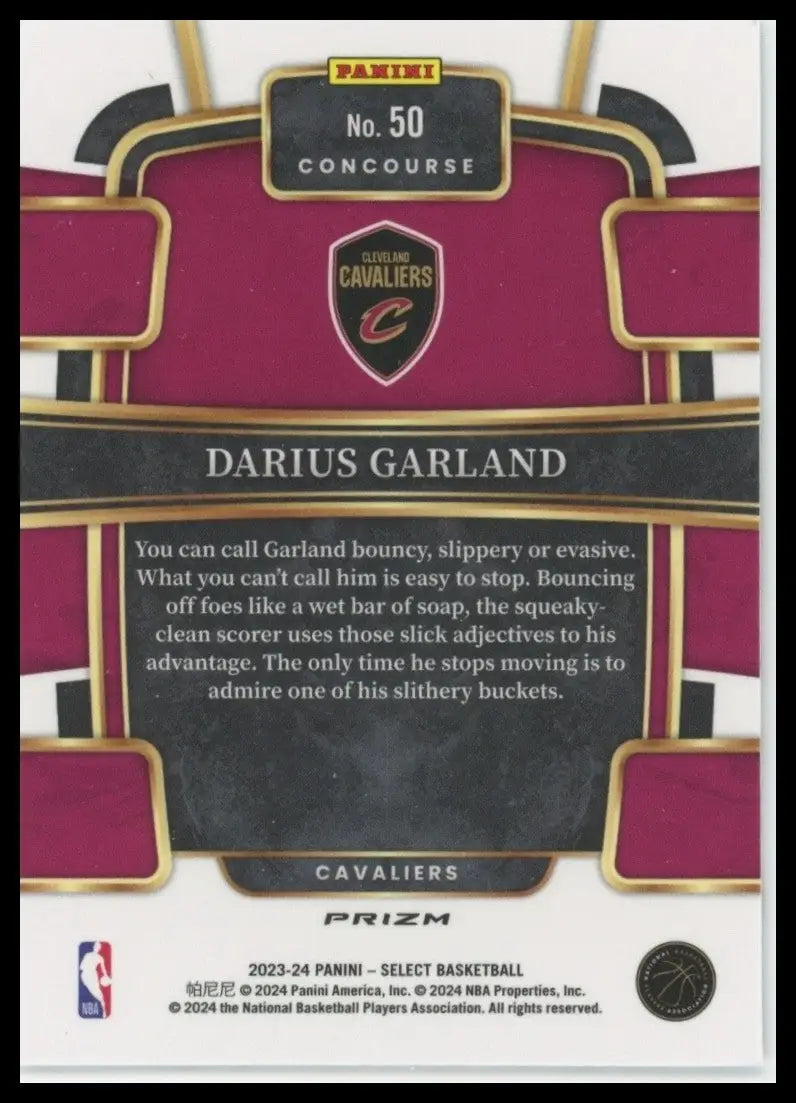 2023-24 Panini Select Tectonic Concourse Darius Garland #50 Cleveland Cavaliers - Basketball Card Single