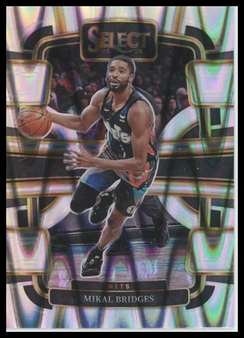2023-24 Panini Select Tectonic Concourse Mikal Bridges #34 Brooklyn Nets Card - Basketball Card Single