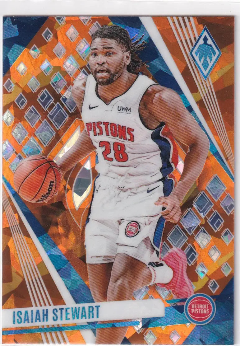 2023-24 PHOENIX #134 ISAIAH STEWART ORANGE CRACKED ICE 237/249- DETROIT PISTONS - Basketball Card Single