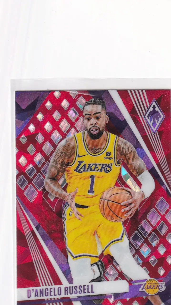 2023-24 PHOENIX #136 DANGELO RUSSELL RED CRACKED ICE- LOS ANGELES LAKERS