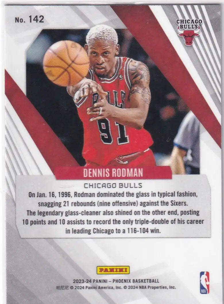 2023-24 PHOENIX #142 DENNIS RODMAN REFRACTOR- CHICAGO BULLS - Basketball Card Single