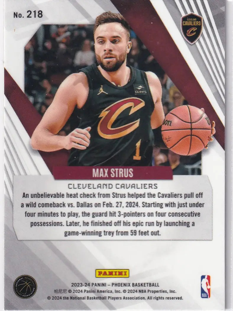 2023-24 PHOENIX #218 MAX STRUS RED CRACKED ICE- CLEVELAND CAVALIERS - Basketball Card Single