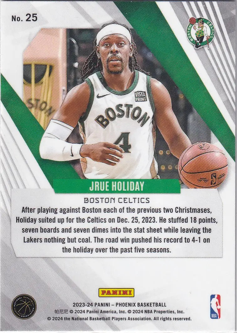 2023-24 PHOENIX #25 JRUE HOLIDAY BLUE CRACKED ICE- BOSTON CELTICS - Basketball Card Single