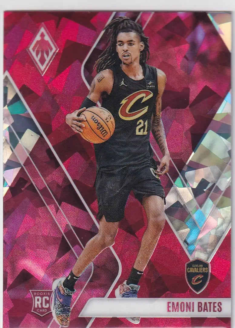 2023-24 PHOENIX #287 EMONI BATES RED CRACKED ICE- CLEVELAND CAVALIERS - Basketball Card Single