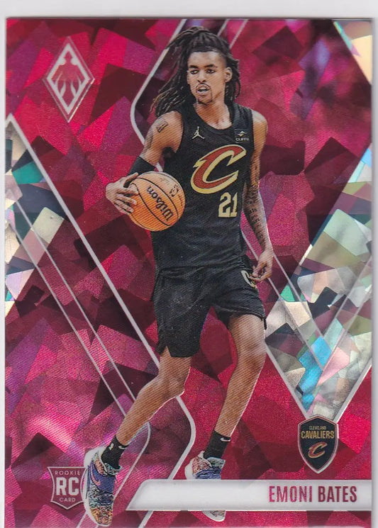 2023-24 PHOENIX #287 EMONI BATES RED CRACKED ICE- CLEVELAND CAVALIERS - Basketball Card Single