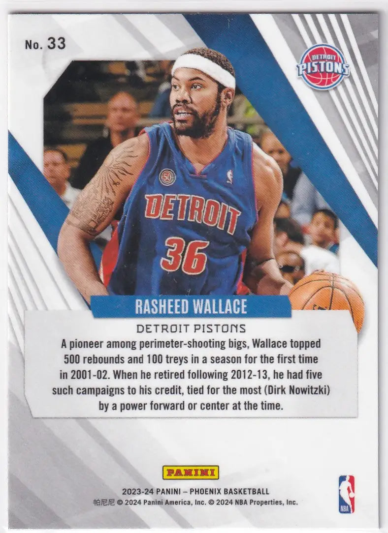 2023-24 PHOENIX #33 RASHEED WALLACE CRACKED ICE - DETROIT PISTONS