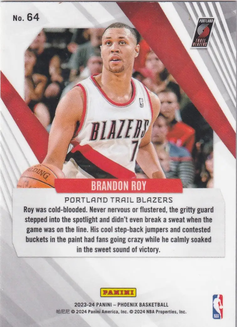 2023-24 PHOENIX #64 BRANDON ROY SILVER- PORTLAND TRAIL BLAZZERS - Basketball Card Single