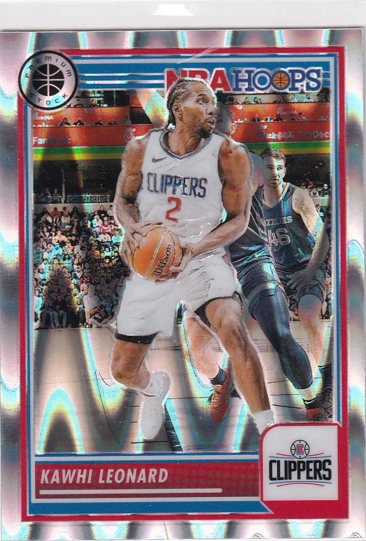 2023-24 PREMIUM STOCK #114 KAWHI LEONARD RAY WAVE- LOS ANGELES CLIPPERS - Basketball Card Single