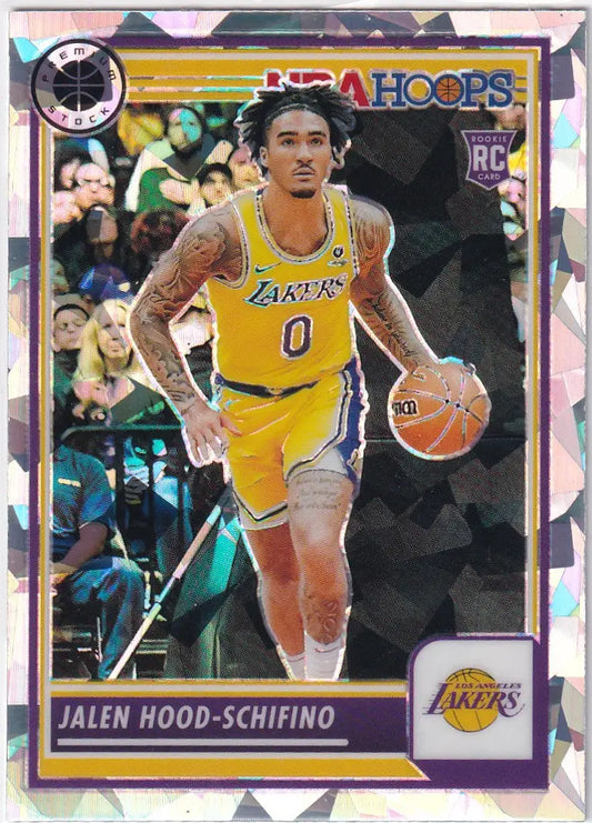 2023-24 PREMIUM STOCK #19 JALEN HOOD SCHIFINO CRACKED ICE- LOS ANGELES LAKERS - Basketball Card Single
