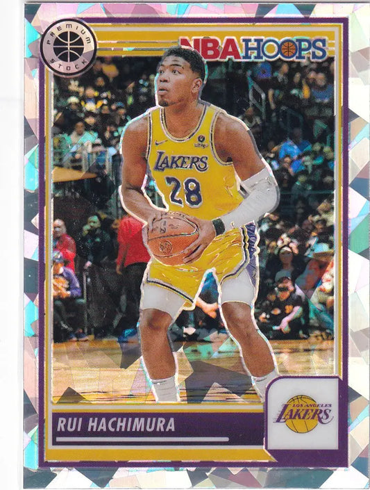 2023-24 PREMIUM STOCK #24 RUI HACHIMURA CRACKED ICE- LOS ANGELES LAKERS - Basketball Card Single