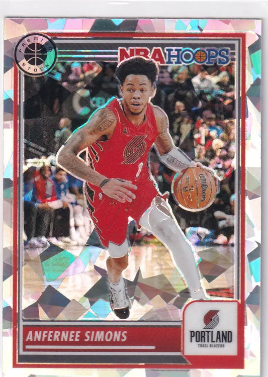 2023-24 PREMIUM STOCK #79 ANFERNEE SIMONS CRACKED ICE- PORTLAND TRAIL BLAZZERS - Basketball Card Single