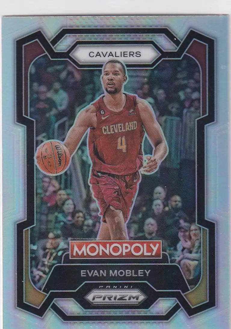 2023-24 PRIZM #20 EVAN MOBLEY MONOPOLY REFRACTOR- CLEVELAND CAVALIERS - Basketball Card Single