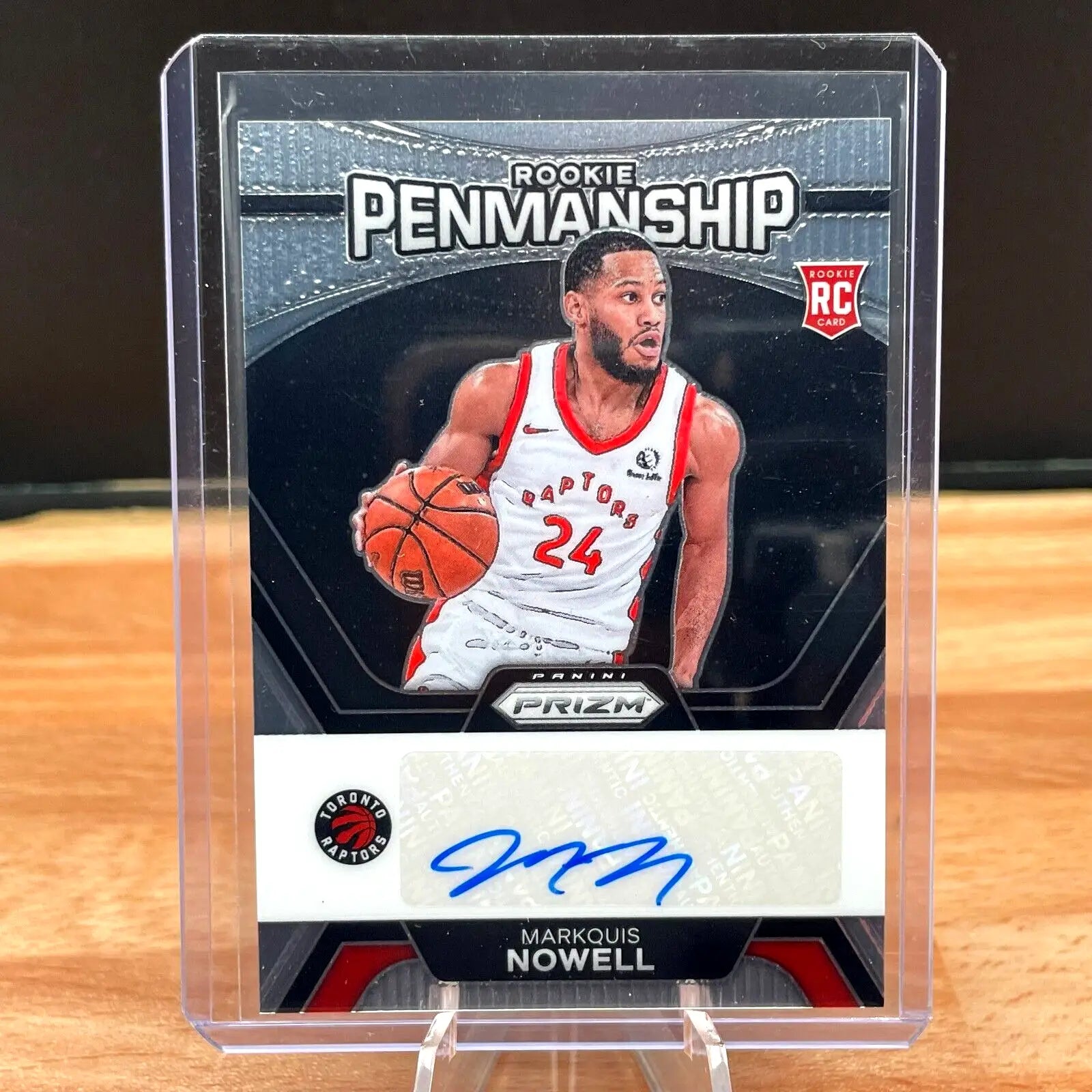 Markquis Nowell rookie autograph card from 2023-24 Prizm Penmanship Rookie Auto series