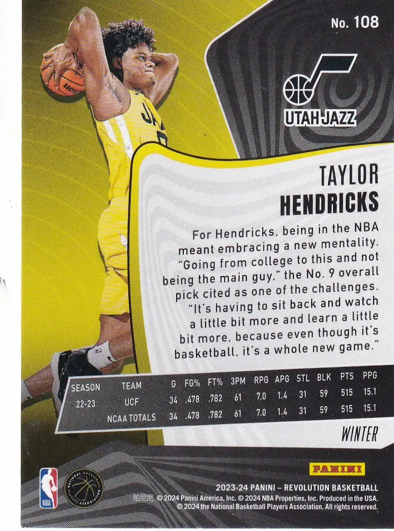 2023-24 REVOLUTION #108 TAYLOR HENDRICKS WINTER- UTAH JAZZ