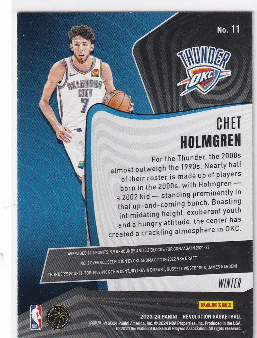 2023-24 REVOLUTION #11 CHET HOLMGREN WINTER- OKLAHOMA CITY THUNDER