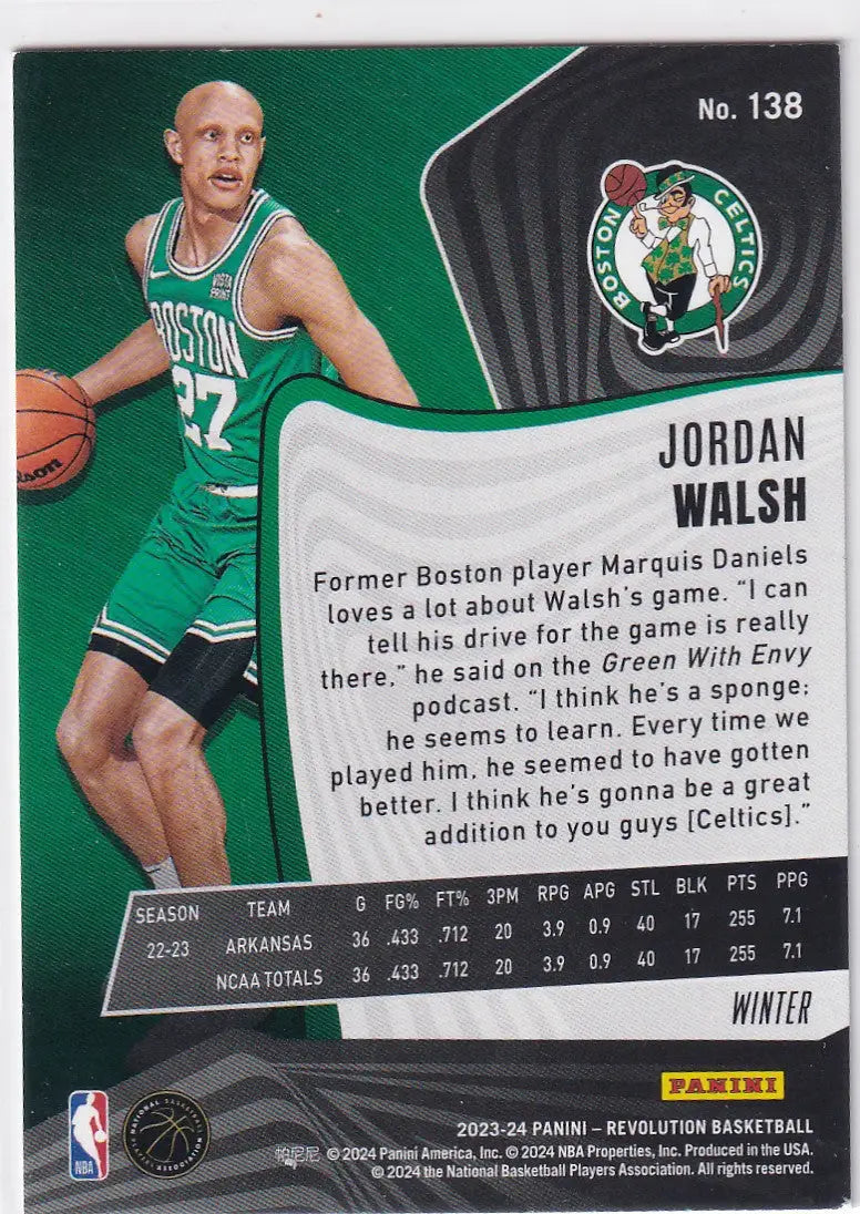 2023-24 REVOLUTION #138 JORDAN WALSH WINTER- BOSTON CELTICS - Basketball Card Single