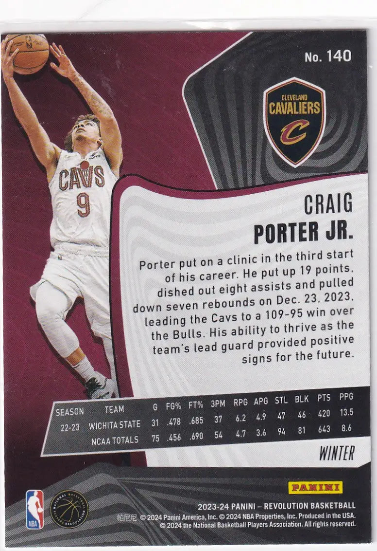 2023-24 REVOLUTION #140 CRAIG PORTER JR WINTER- CLEVELAND CAVALIERS - Basketball Card Single