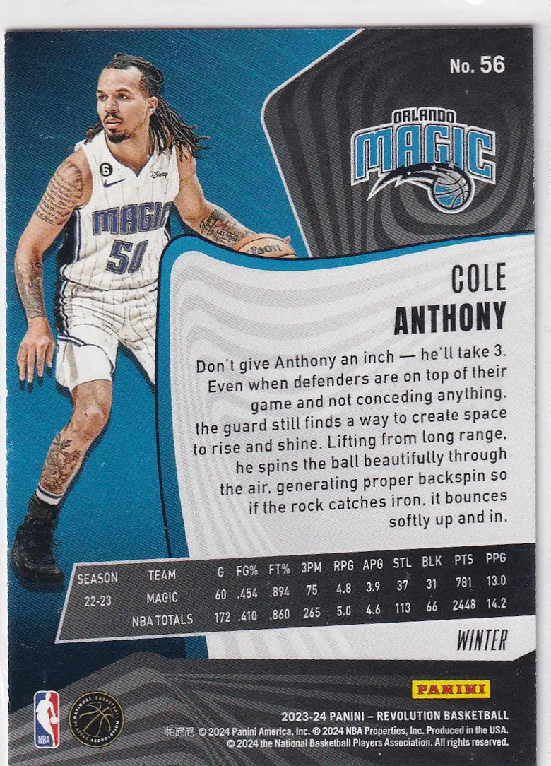 2023-24 REVOLUTION #56 COLE ANTHONY WINTER- ORLANDO MAGIC