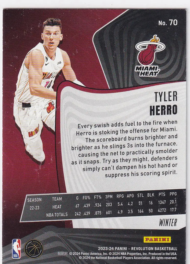 2023-24 REVOLUTION #70 TYLER HERRO WINTER- MIAMI HEAT - Basketball Card Single