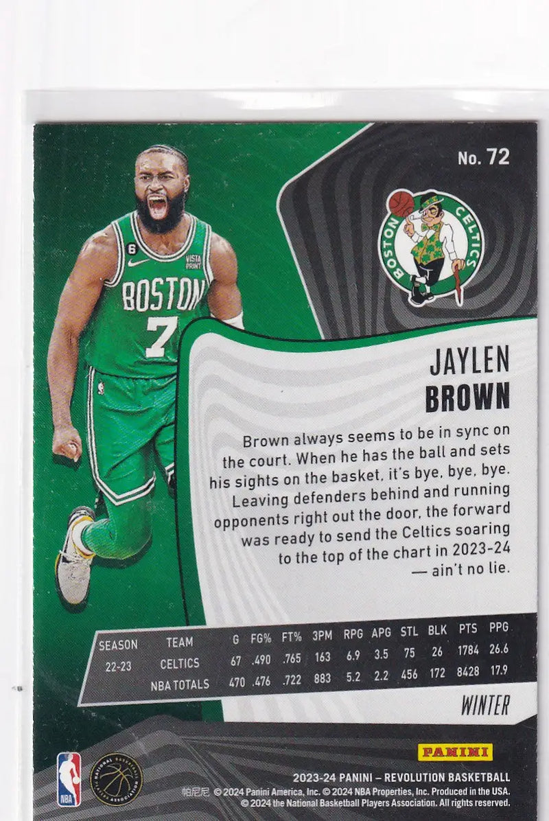 2023-24 REVOLUTION #72 JAYLEN BROWN WINTER- BOSTON CELTICS - Other