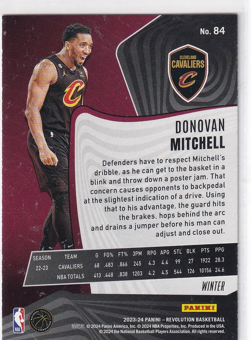 2023-24 REVOLUTION #84 DONOVAN MITCHELL WINTER- CLEVELAND CAVALIERS - Basketball Card Single