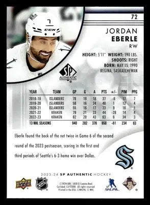 2023-24 SP #72 Jordan Eberle - Hockey Card Single