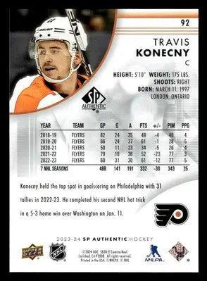 2023-24 SP #92 Travis Konecny - Hockey Card Single