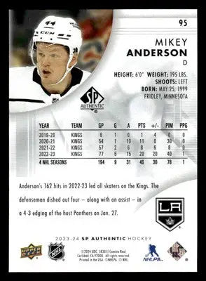 2023-24 SP Authentic #95 Mikey Anderson - Hockey Card Single