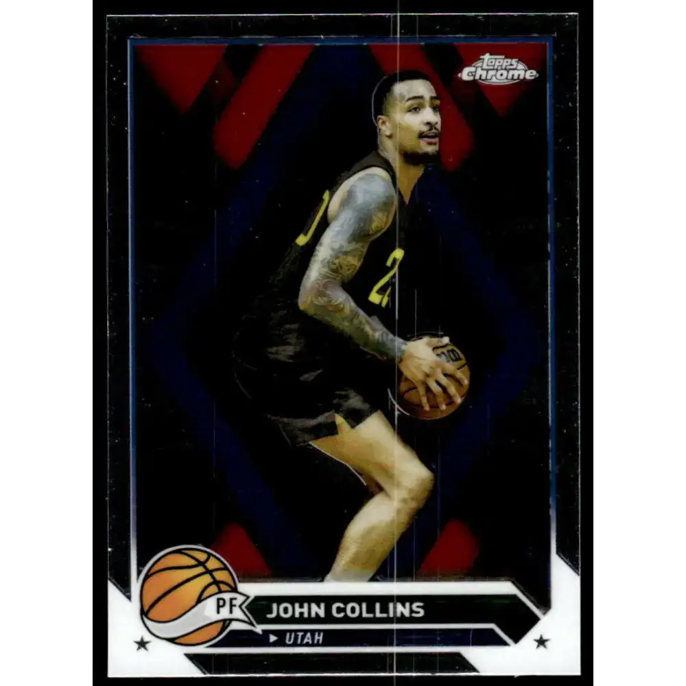 2023-24 Topps Chrome #102 John Collins NM-MT Utah Jazz Basketball Card - Basketball Card Single