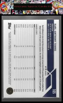 2023-24 Topps Chrome #105 Karl-Anthony Towns