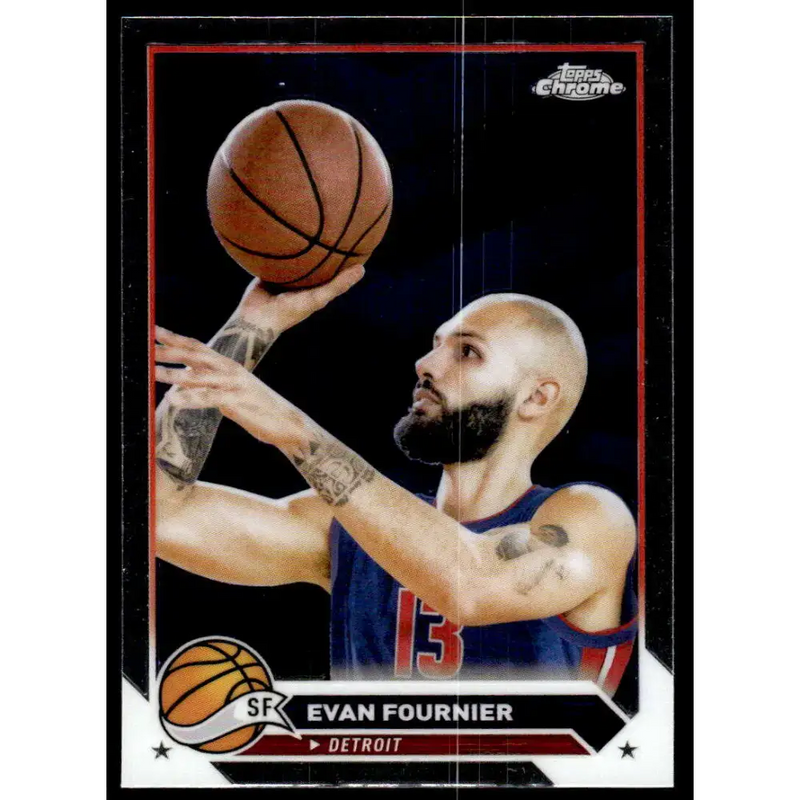 2023-24 Topps Chrome #106 Evan Fournier NM-MT Detroit Pistons Basketball Card - Basketball Card Single