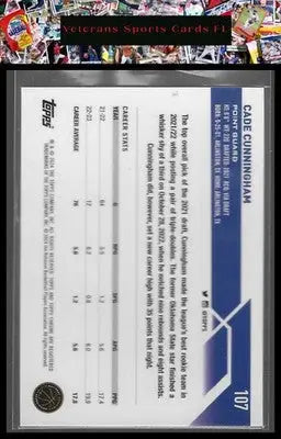 2023-24 Topps Chrome #107 Cade Cunningham - Basketball Card Single