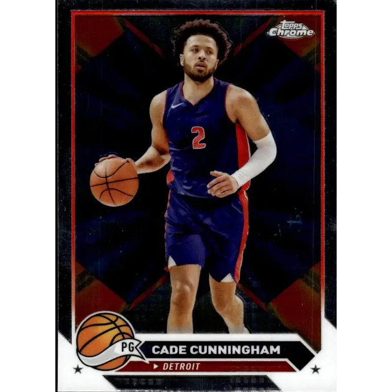 2023-24 Topps Chrome #107 Cade Cunningham NM-MT Detroit Pistons Basketball Card - Basketball Card Single