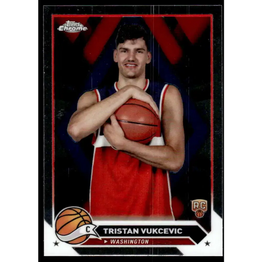 2023-24 Topps Chrome #114 Tristan Vukcevic NM-MT Washington Wizards Basketball Card - Basketball Card Single